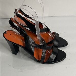 Via Spiga Black Open-Toe Heels